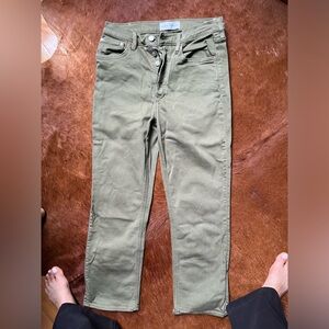 Arlo straight kaki Green jeans by Denim Forum Aritzia size 29